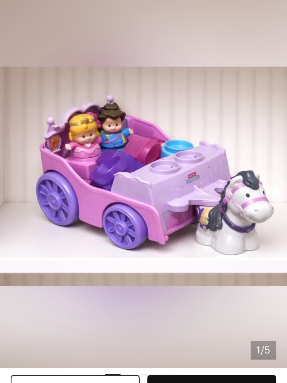 Fisher-Price Pink & Purple Princess Carriage with Horse and Figures
